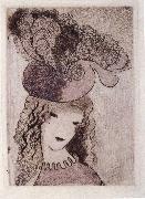 Marie Laurencin Roseal hat oil